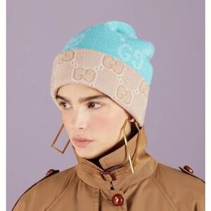 Authentic GUCCI Reversable Wool Jumbo GG Supreme Beanie Hat Cap w tags and bag
